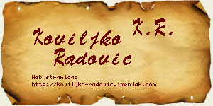 Koviljko Radović vizit kartica